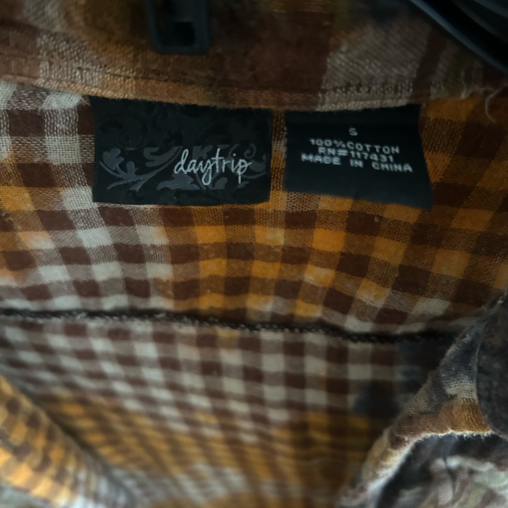 Daytrip Checkered Shirt in Brown and Yellow - Picture 2 of 7